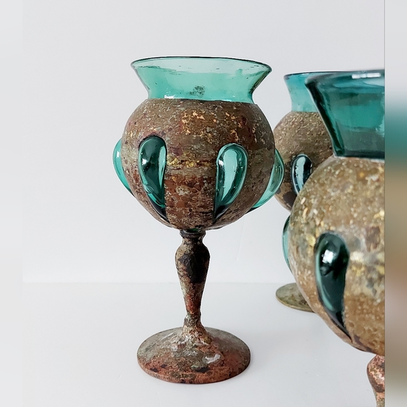 4 very rare imprisoned/caged glass wine cups - Picture 6 of 8